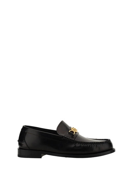 Versace Leather Loafers - Black-Versace Gold