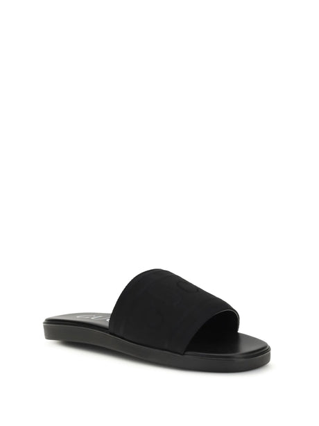 Gucci Jacquard fabric Slides - Black