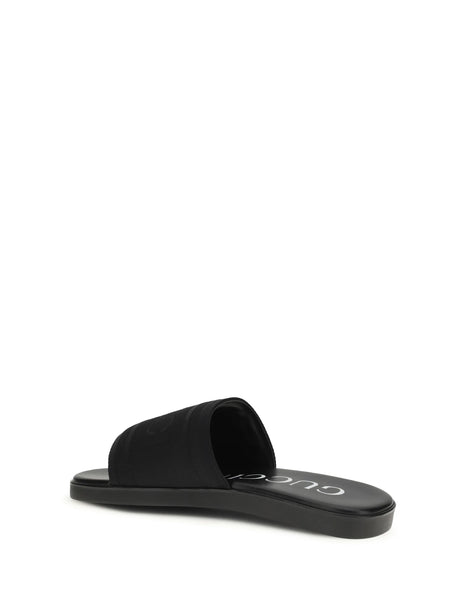 Gucci Jacquard fabric Slides - Black