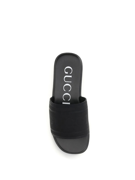 Gucci Jacquard fabric Slides - Black
