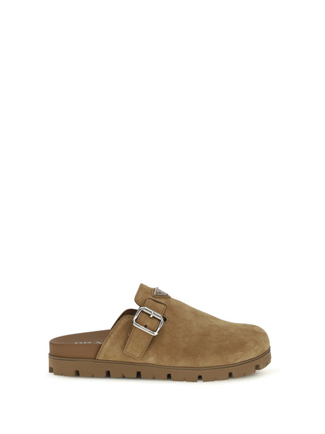 Prada Suede Mules - Cannella