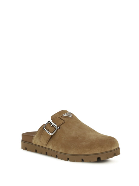 Prada Suede Mules - Cannella