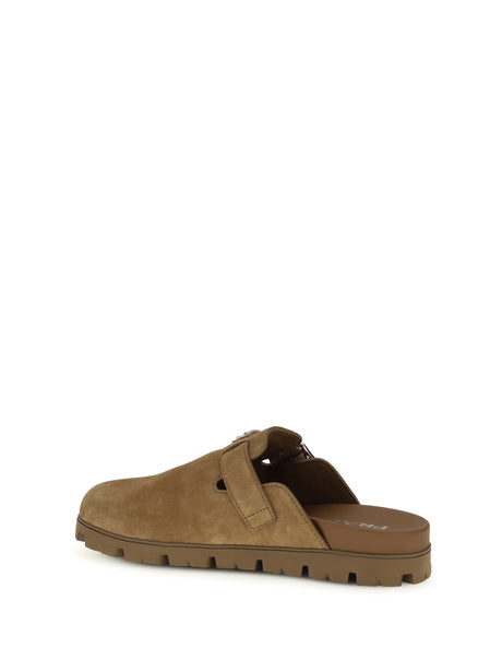 Prada Suede Mules - Cannella