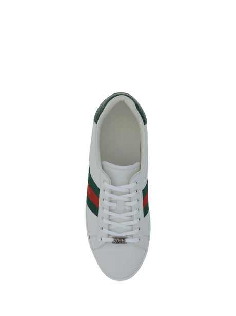 Gucci Leather Sneakers - Gr.Whi/Vrv/Green Ace