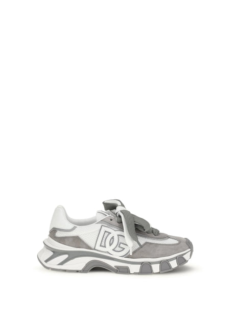 Dolce & Gabbana Leather and mesh Sneakers - White/Black