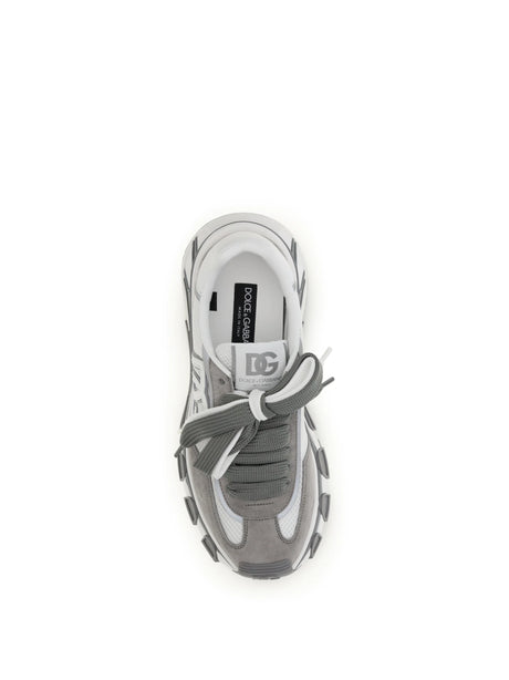 Dolce & Gabbana Leather and mesh Sneakers - White/Black