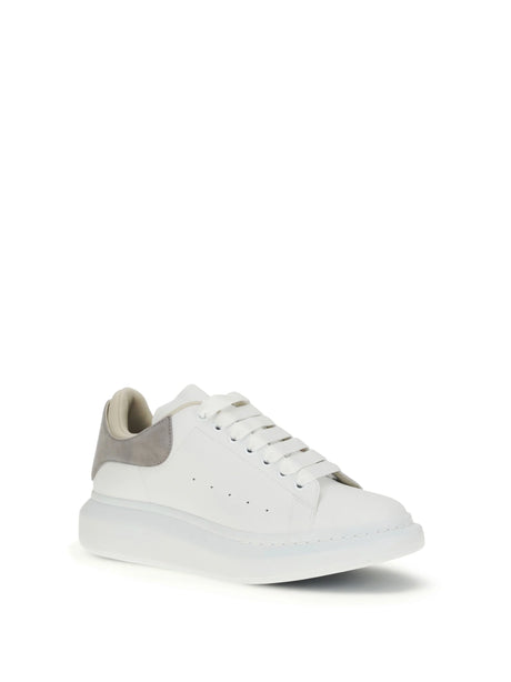 Alexander Mcqueen Oversized Sneakers with suede heel tab - White/Grey