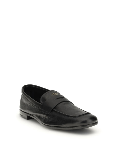 Prada Leather Loafers - Black