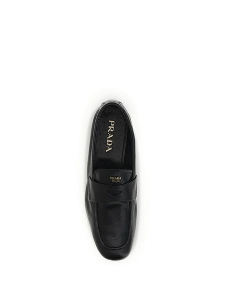 Prada Leather Loafers - Black