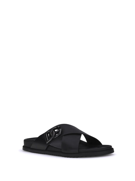 Dolce & Gabbana Leather Sandals - Black