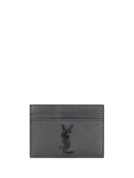 Saint Laurent Leather Cardholder - Black