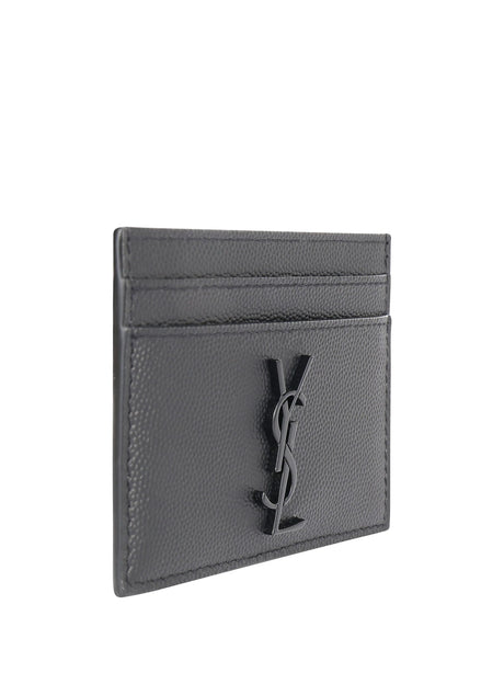 Saint Laurent Leather Cardholder - Black