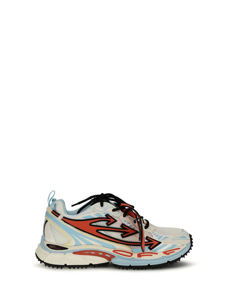 Off-White Be Right Back Glow-In-The-Dark Sneakers - Powder Blue - Coral Red