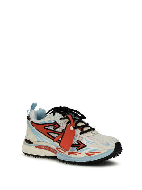 Off-White Be Right Back Glow-In-The-Dark Sneakers - Powder Blue - Coral Red