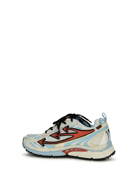 Off-White Be Right Back Glow-In-The-Dark Sneakers - Powder Blue - Coral Red