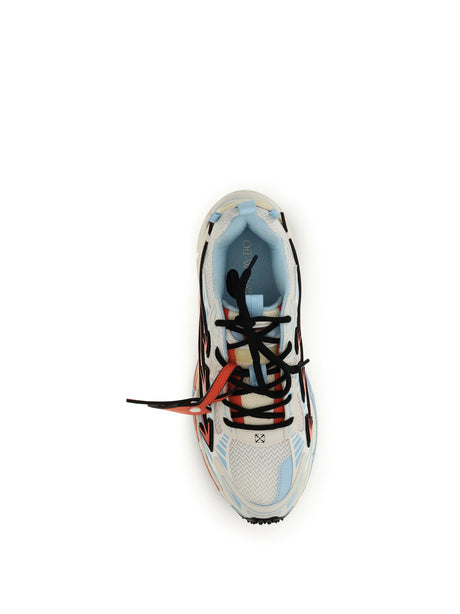 Off-White Be Right Back Glow-In-The-Dark Sneakers - Powder Blue - Coral Red