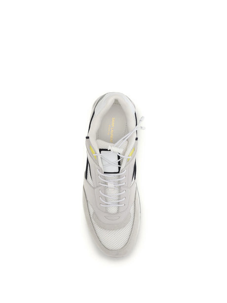 Saint Laurent Smooth leather and suede Bump Sneakers - Ivory