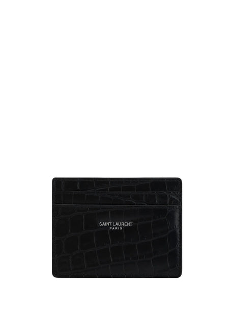 Saint Laurent Animal-effect leather Cardholder - Black