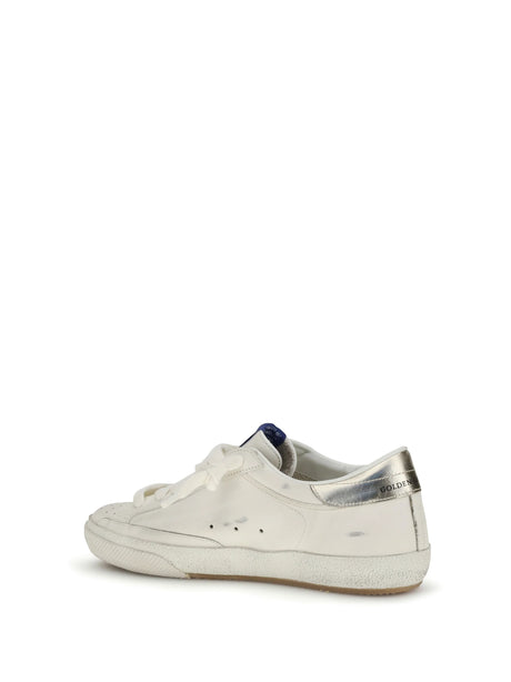 Golden Goose Leather Super Star Sneakers - White/Red/Platinum