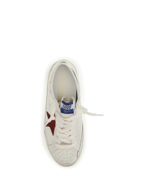 Golden Goose Leather Super Star Sneakers - White/Red/Platinum