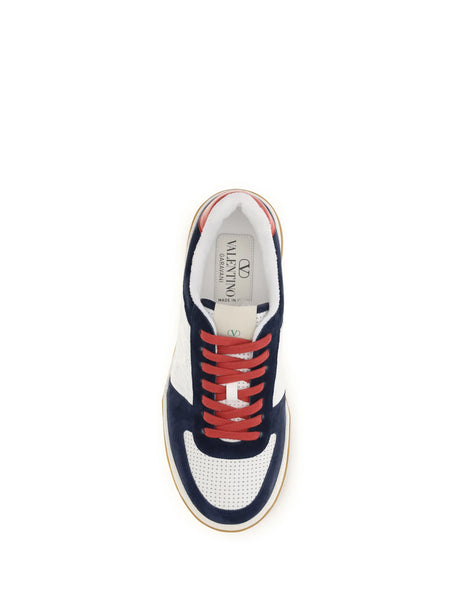 Valentino Garavani Sparry Sneakers - Dark Bluette/Bia/Coral Red-Bia/Bia/Iv-Am