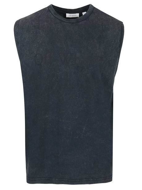Off-White Sleeveless T-Shirt - Blue
