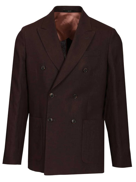 Paul Smith Double-Breasted Linen Blazer - Viola