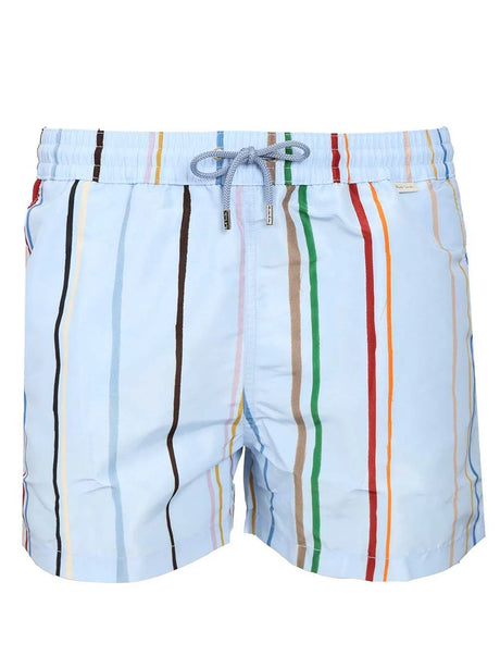 Paul Smith Striped Swim Shorts - Sky Blue