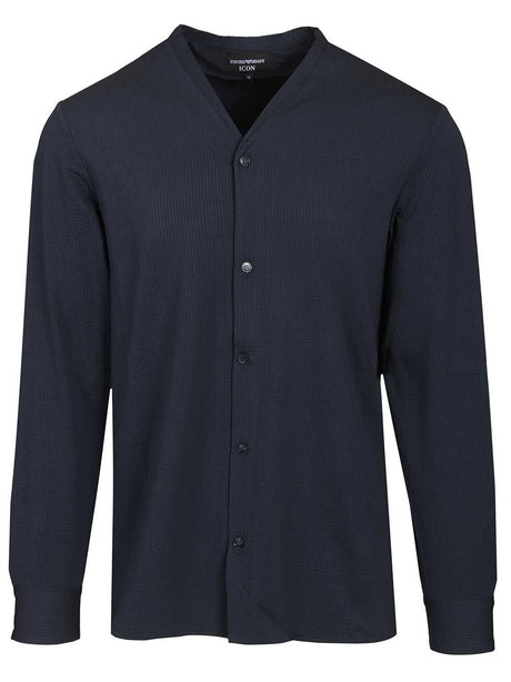 Emporio Armani Seersucker Shirt - Blue