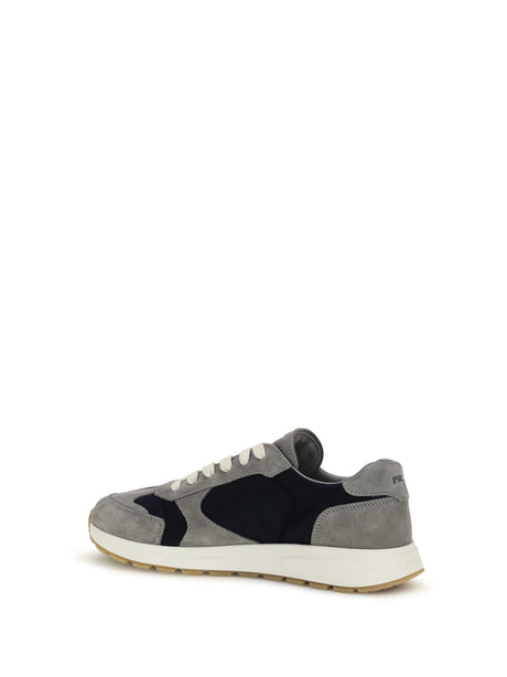 Prada Prax Sneakers in suede and Re-Nylon - Granito+Blu