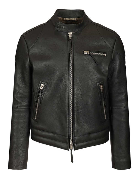 Tom Ford Biker In Grain Leather - Black