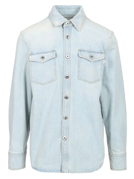Bottega Veneta Extra Bleach Denim Overshirt - Sky Blue