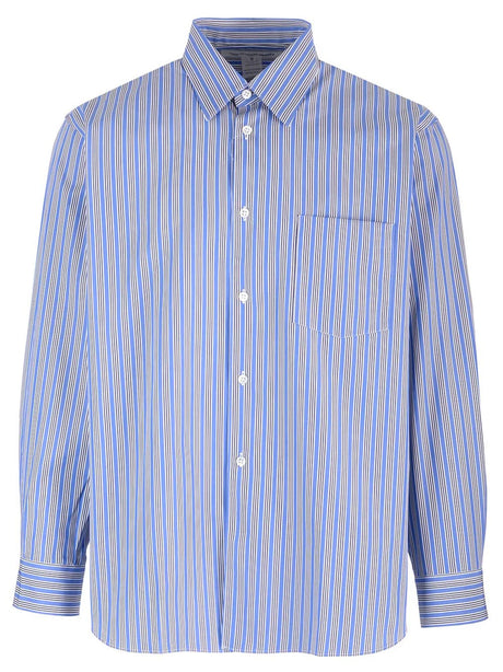 Comme Des Garcons Shirt Striped Shirt - Blue