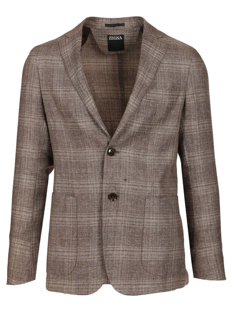 Zegna Linen And Wool Jacket - Brown