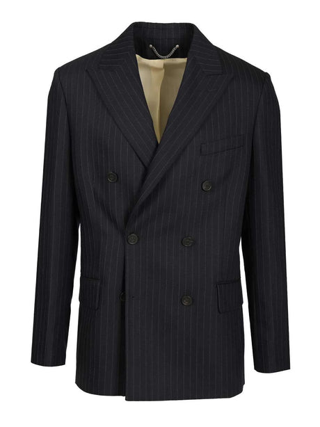 Golden Goose Double-Breasted Pinstripe Blazer - Blue