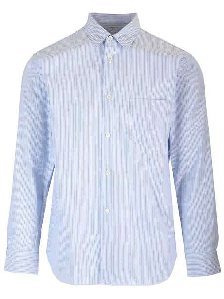 Comme Des Garcons Shirt Striped Shirt - Sky Blue