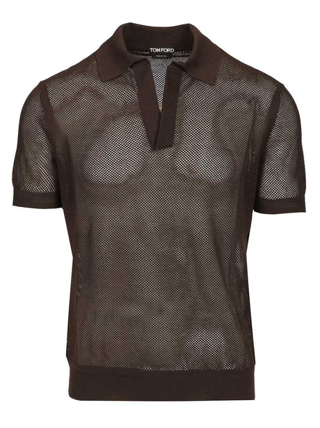 Tom Ford Knit Polo - Brown