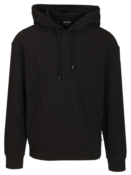 Giorgio Armani Cashmere And Cotton Hooded Sweater - Black