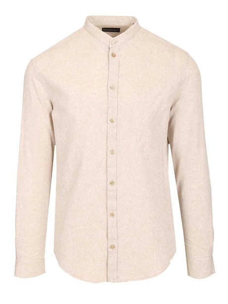 Emporio Armani Mandarin Collar Shirt - Beige