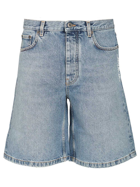 Off-White Half Arrow Denim Shorts - Sky Blue