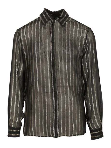 Valentino Garavani Valentino Silk Chiffon And Lurex Shirt - Black