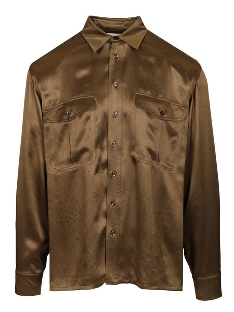 Saint Laurent Silk Satin Shirt - Green