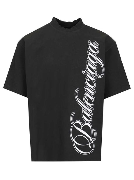 Balenciaga Cursive T-Shirt - Black
