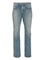 Saint Laurent Slim Relaxed Low Waist Jeans In Blue Denim