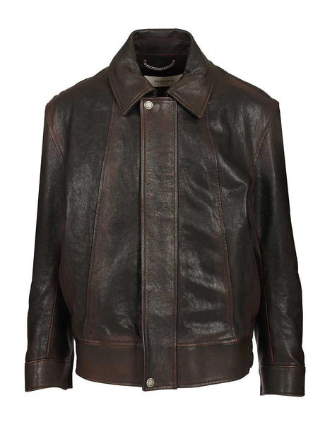 Golden Goose Nappa Leather Bomber Jacket - Bordeaux