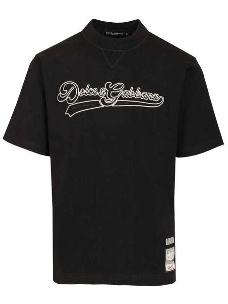 Dolce & Gabbana Cotton T-Shirt With Embroidery - Black
