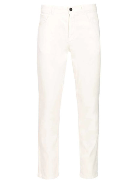 Zegna Rock Trousers In Linen And Cotton - White