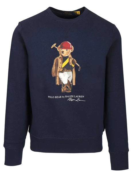 Polo Ralph Lauren Polo Bear Rl Society Bear Seasonal Fleece Sweatshirt - Blue