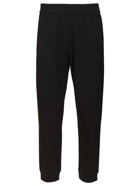 Giorgio Armani Cotton And Cashmere Joggers - Black