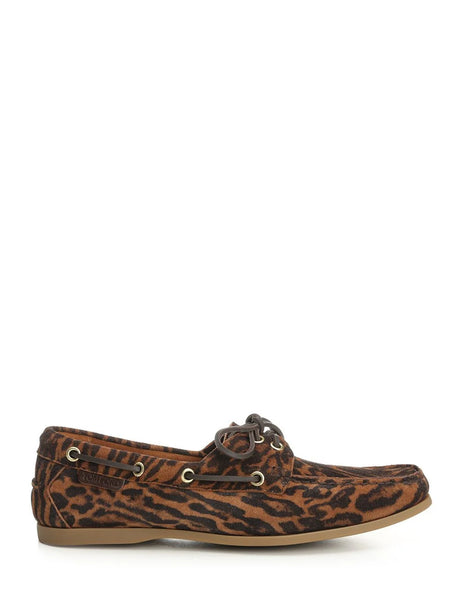 Tom Ford Suede Boat Shoes - Animal Print